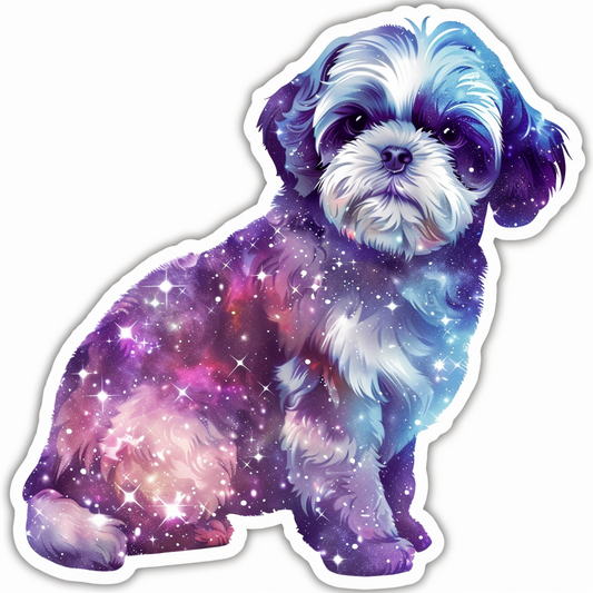 Adorable Shih Tzu Dog Expressive surreal Vinyl Decal Sticker for Car, Laptop, Tumbler and more # F018251