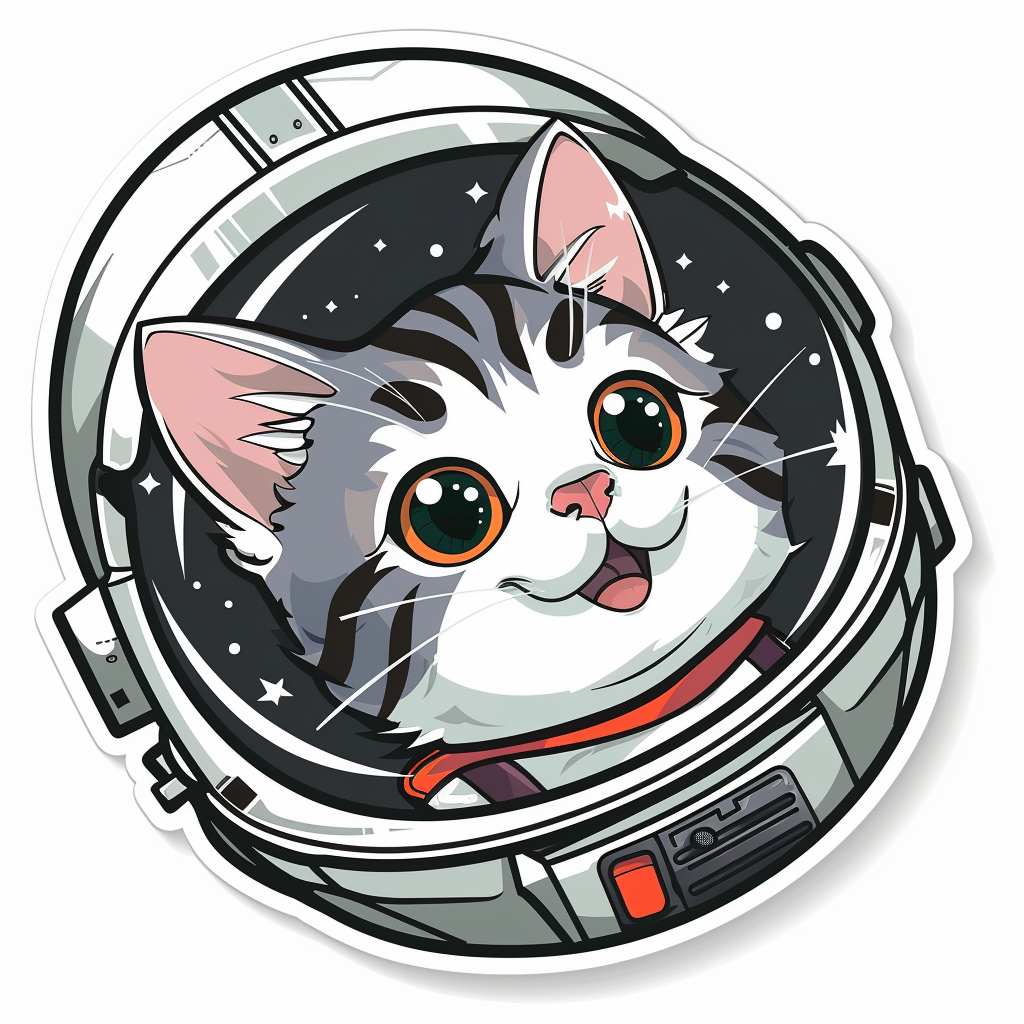 Cute and Adorable American Shorthair Expressive surreal Vinyl Decal Sticker for Car, Laptop, Tumbler and more # F018781