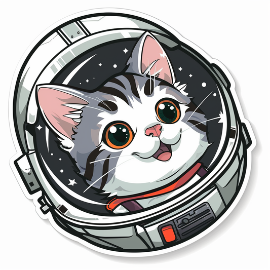 Cute and Adorable American Shorthair Expressive surreal Vinyl Decal Sticker for Car, Laptop, Tumbler and more # F018781