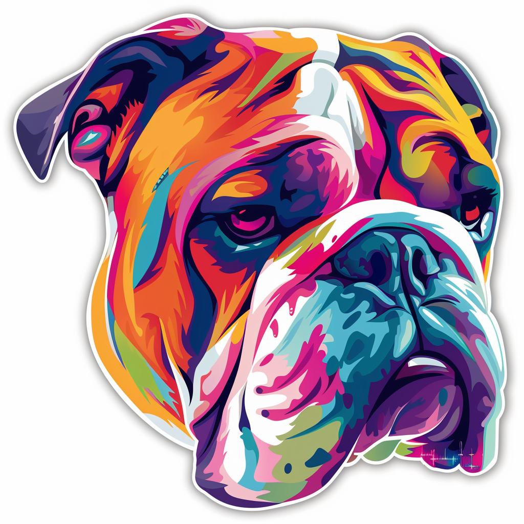 Bulldog Dog majestic Expressive surreal Vinyl Decal Sticker for Car, Laptop, Tumbler and more # F017326