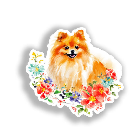 Pomeranian Dog Vinyl Decal Sticker for Car, Laptop, Tumbler and more # A017518-4" x 4"