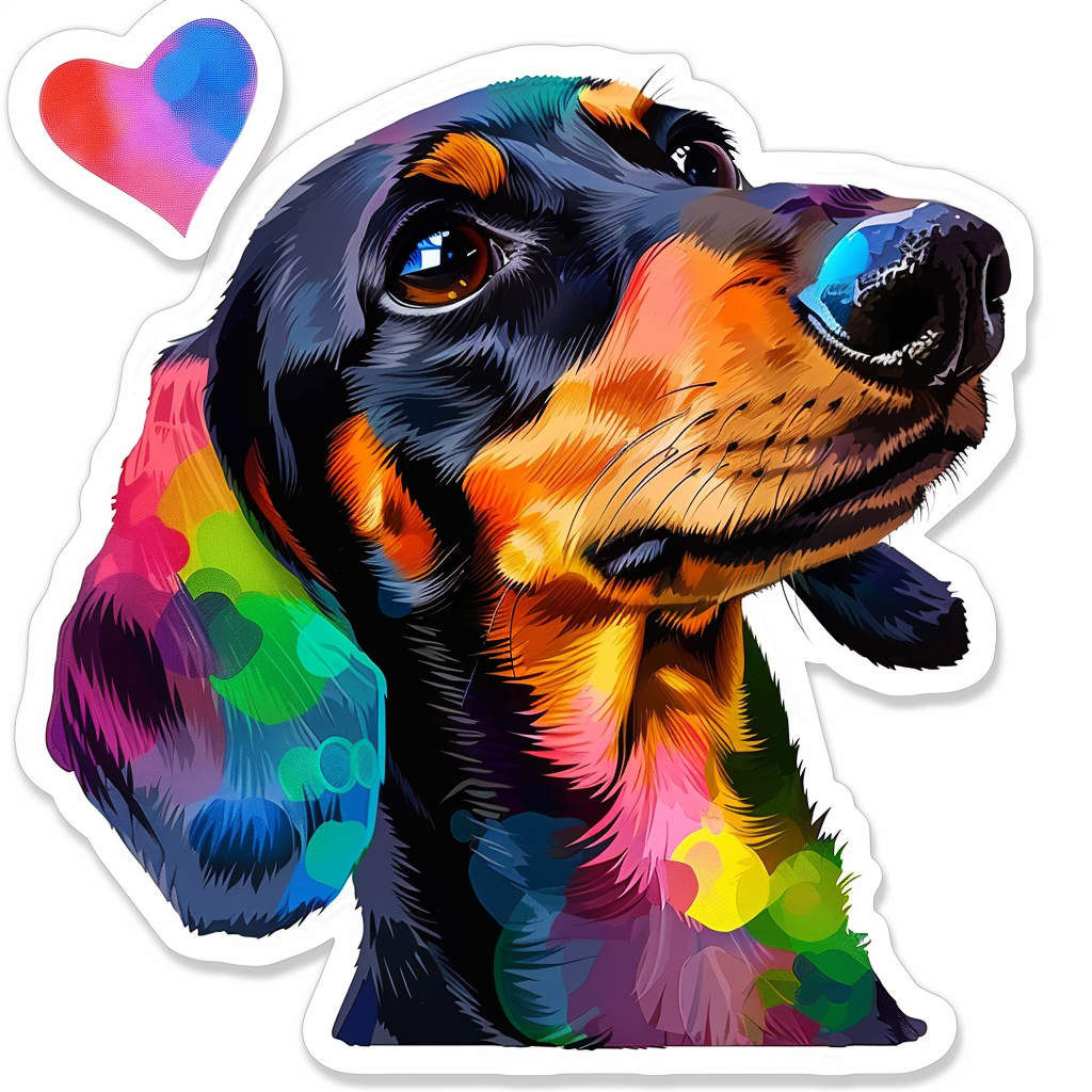 Dachshund Dog Heartcore Vinyl Decal Sticker for Car, Laptop, Tumbler and more # F012824