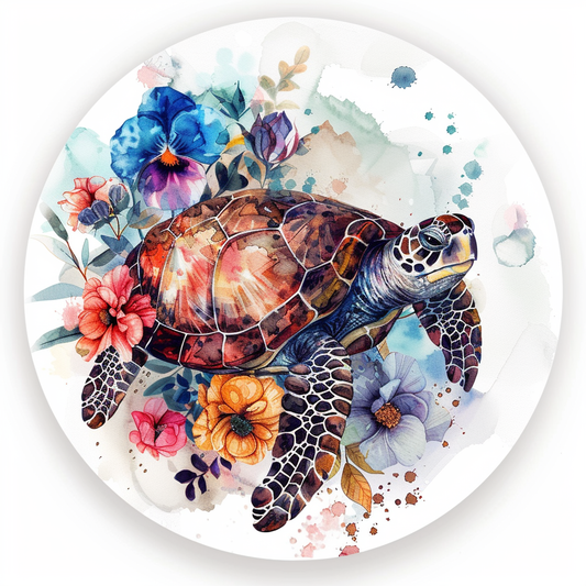 Sticker of a turtle majestic Expressive surreal Vinyl Decal Sticker for Car, Laptop, Tumbler and more # F022005