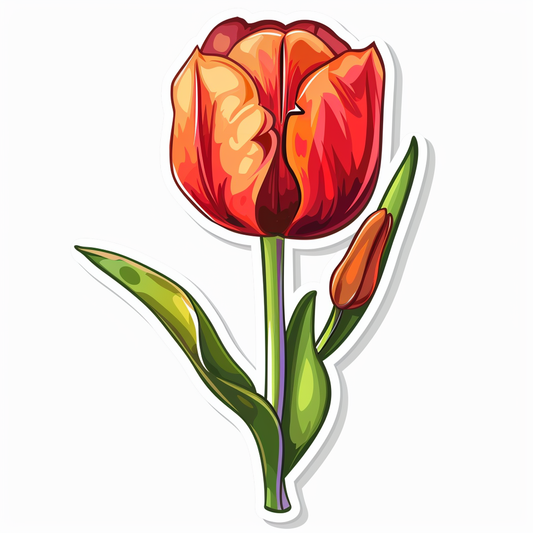 Sticker of a Tulip flower Vinyl Decal Sticker for Car, Laptop, Tumbler and more # F023465