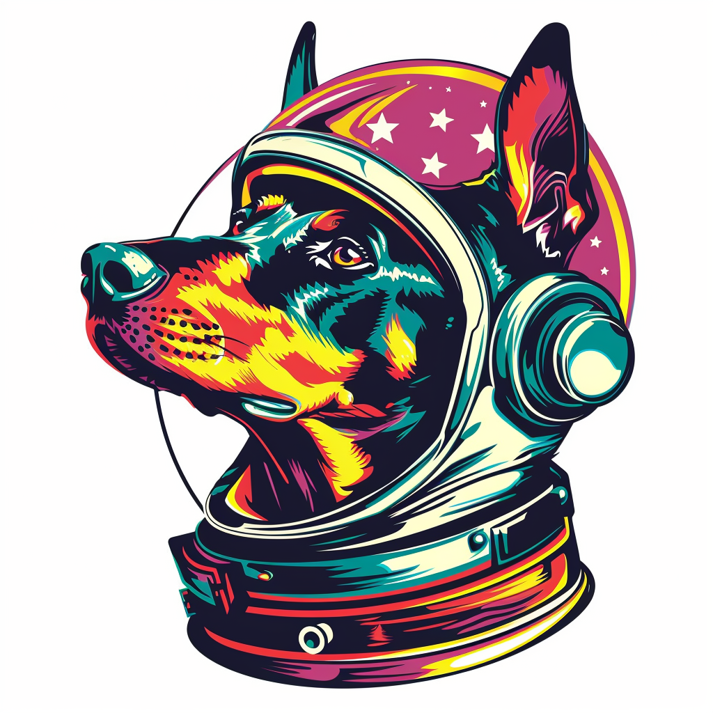 Cute and Adorable Doberman Pinscher Expressive surreal Vinyl Decal Sticker for Car, Laptop, Tumbler and more # F019309