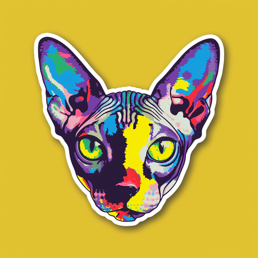 Sphynx Cat Vinyl Decal Sticker for Car, Laptop, Tumbler and more # F010082