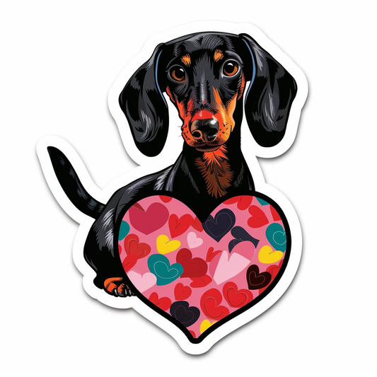 Dachshund Dog Heartcore Vinyl Decal Sticker for Car, Laptop, Tumbler and more # F012740