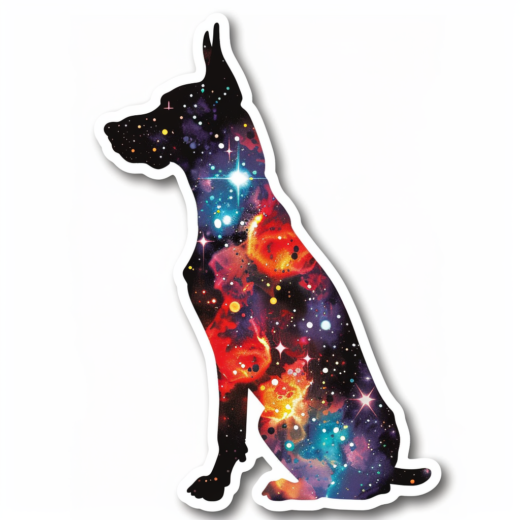 Great Dane Dog Expressive surreal Vinyl Decal Sticker for Car, Laptop, Tumbler and more # F022783