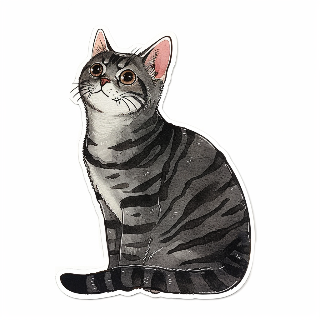 American Shorthair Cat majestic Expressive surreal Vinyl Decal Sticker for Car, Laptop, Tumbler and more # F018703