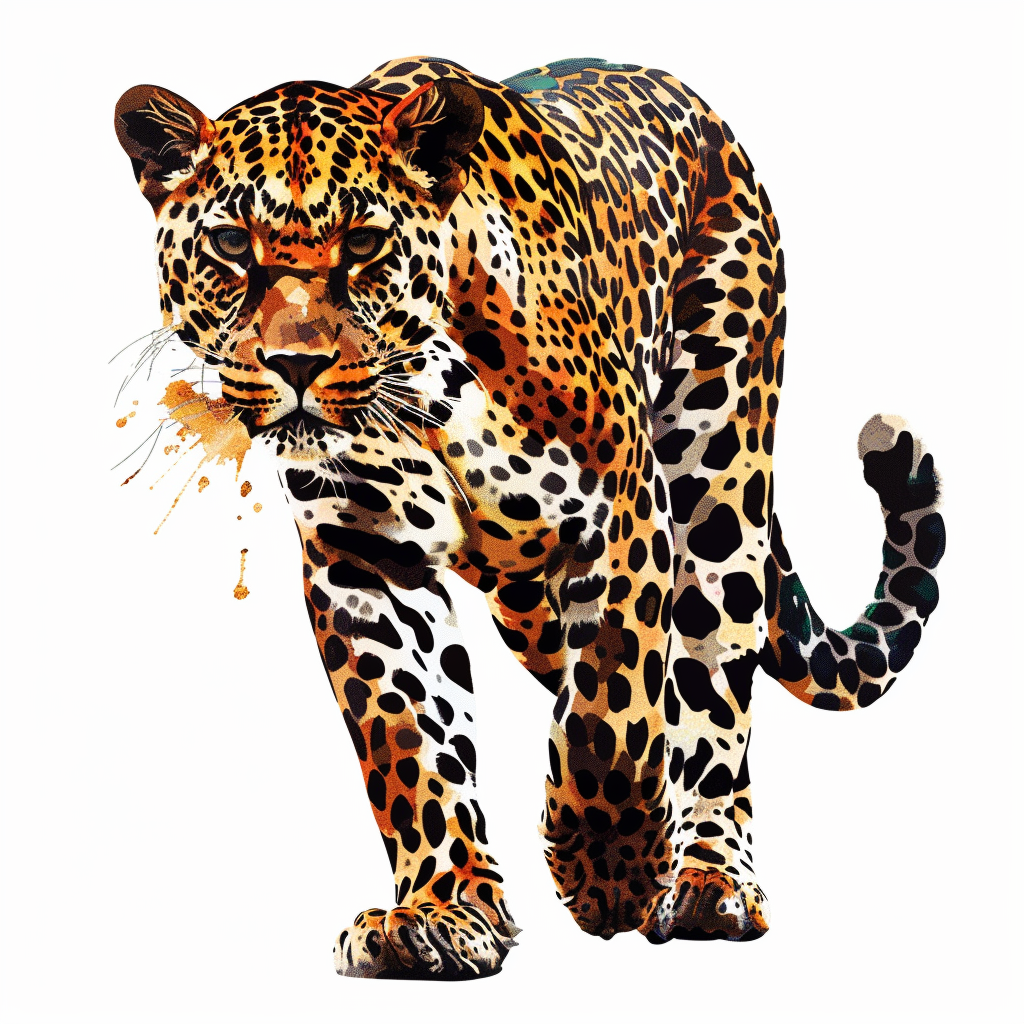 Leopard majestic Expressive surreal Vinyl Decal Sticker for Car, Laptop, Tumbler and more # F022440