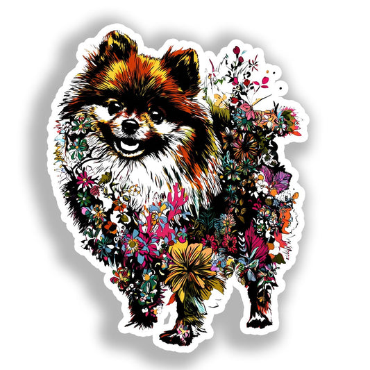 Pomeranian Dog Vinyl Decal Sticker for Car, Laptop, Tumbler and more # A017328-4" x 4"
