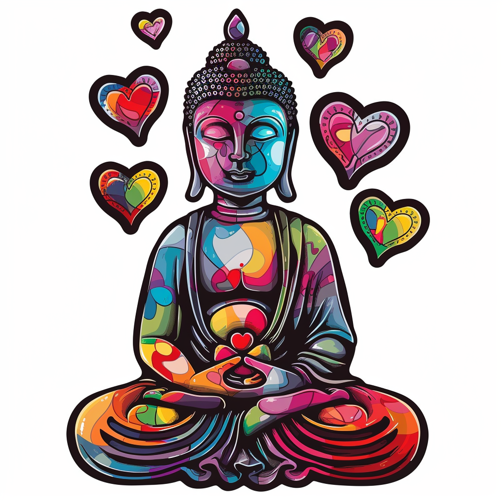 Sticker of a Buddha majestic Expressive surreal Vinyl Decal Sticker for Car, Laptop, Tumbler and more # F017228