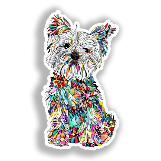 Yorkshire Terrier Dog Vinyl Decal Sticker for Car, Laptop, Tumbler and more # A017129-4" x 4"