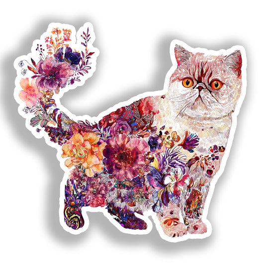 Exotic Shorthair Cat Vinyl Decal Sticker for Car, Laptop, Tumbler and more # A019625-4" x 4"