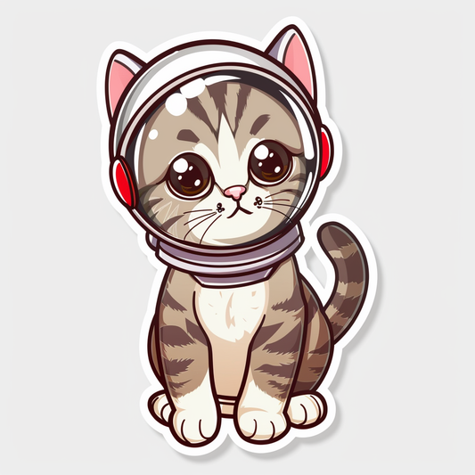 Cute and Adorable American Shorthair Expressive surreal Vinyl Decal Sticker for Car, Laptop, Tumbler and more # F018789