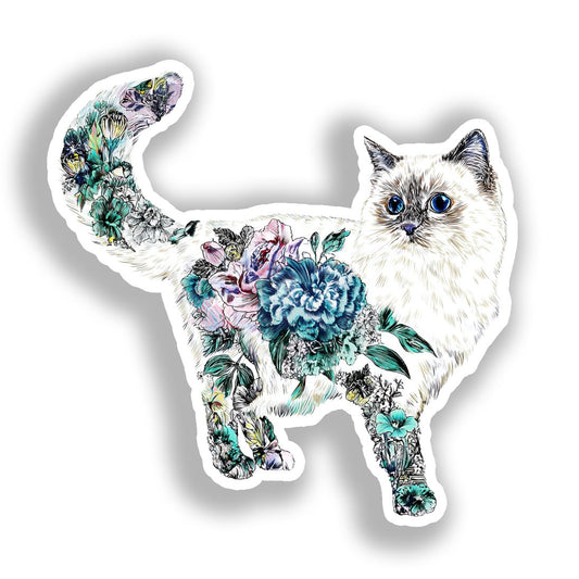 Birman Cat Vinyl Decal Sticker for Car, Laptop, Tumbler and more # A019035-4" x 4"