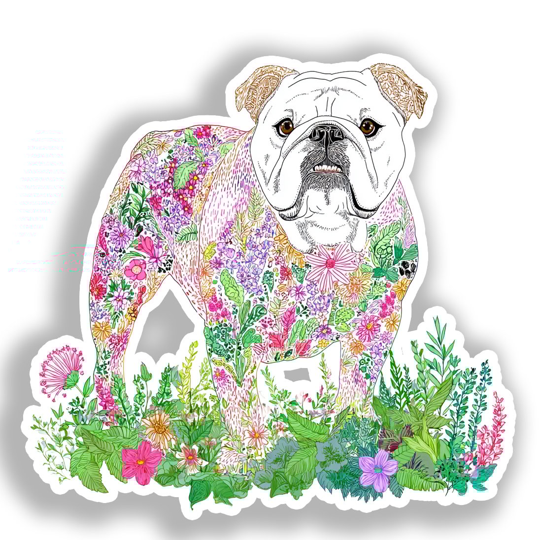 Bulldog English Dog Vinyl Decal Sticker for Car, Laptop, Tumbler and more # A018930-4" x 4"