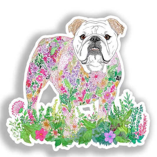 Bulldog English Dog Vinyl Decal Sticker for Car, Laptop, Tumbler and more # A018930-4" x 4"