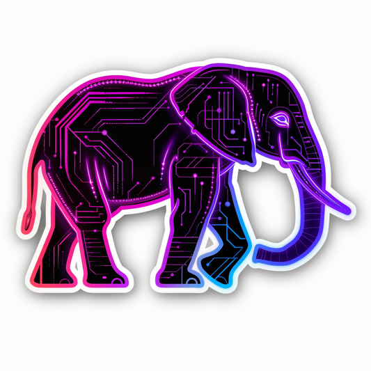 Elephant Expressive surreal Vinyl Decal Sticker for Car, Laptop, Tumbler and more # F022292-4" x 4"