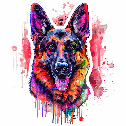 German Shepherd Dog cartoon Vinyl Decal Sticker for Car, Laptop, Tumbler and more # F011543