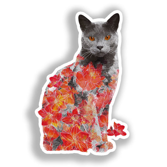 Chartreux Cat Vinyl Decal Sticker for Car, Laptop, Tumbler and more # A018878-4" x 4"