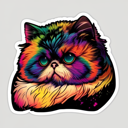 Exotic Shorthair Cat Expressive surreal Vinyl Decal Sticker for Car, Laptop, Tumbler and more # F016582