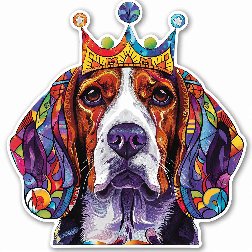 Beagle dog crowned Vinyl Decal Sticker for Car, Laptop, Tumbler and more # F011941