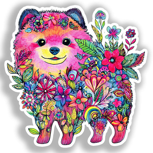 Pomeranian Dog Vinyl Decal Sticker for Car, Laptop, Tumbler and more # A017472-4" x 4"