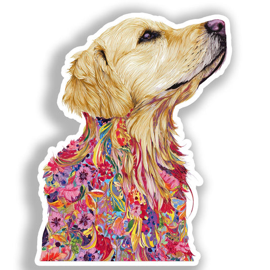Golden Retriever Dog Vinyl Decal Sticker for Car, Laptop, Tumbler and more # A019537-4" x 4"