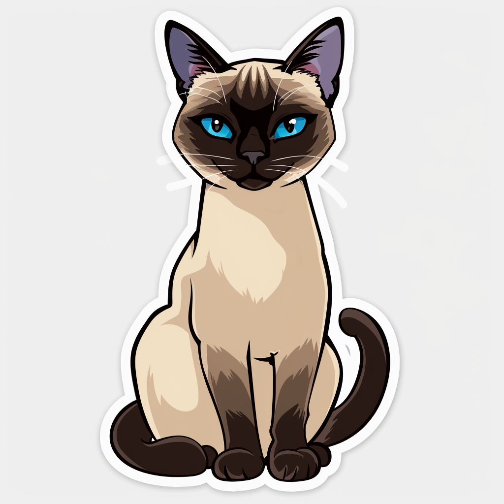 Siamese cat Vinyl Decal Sticker for Car, Laptop, Tumbler and more # F08037