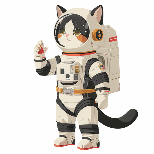American Shorthair Cat majestic Expressive surrealan American Shorthair Cat astronaut Expressive surreal Vinyl Decal Sticker for Car, Laptop, Tumbler and more # F019787-4" x 4"