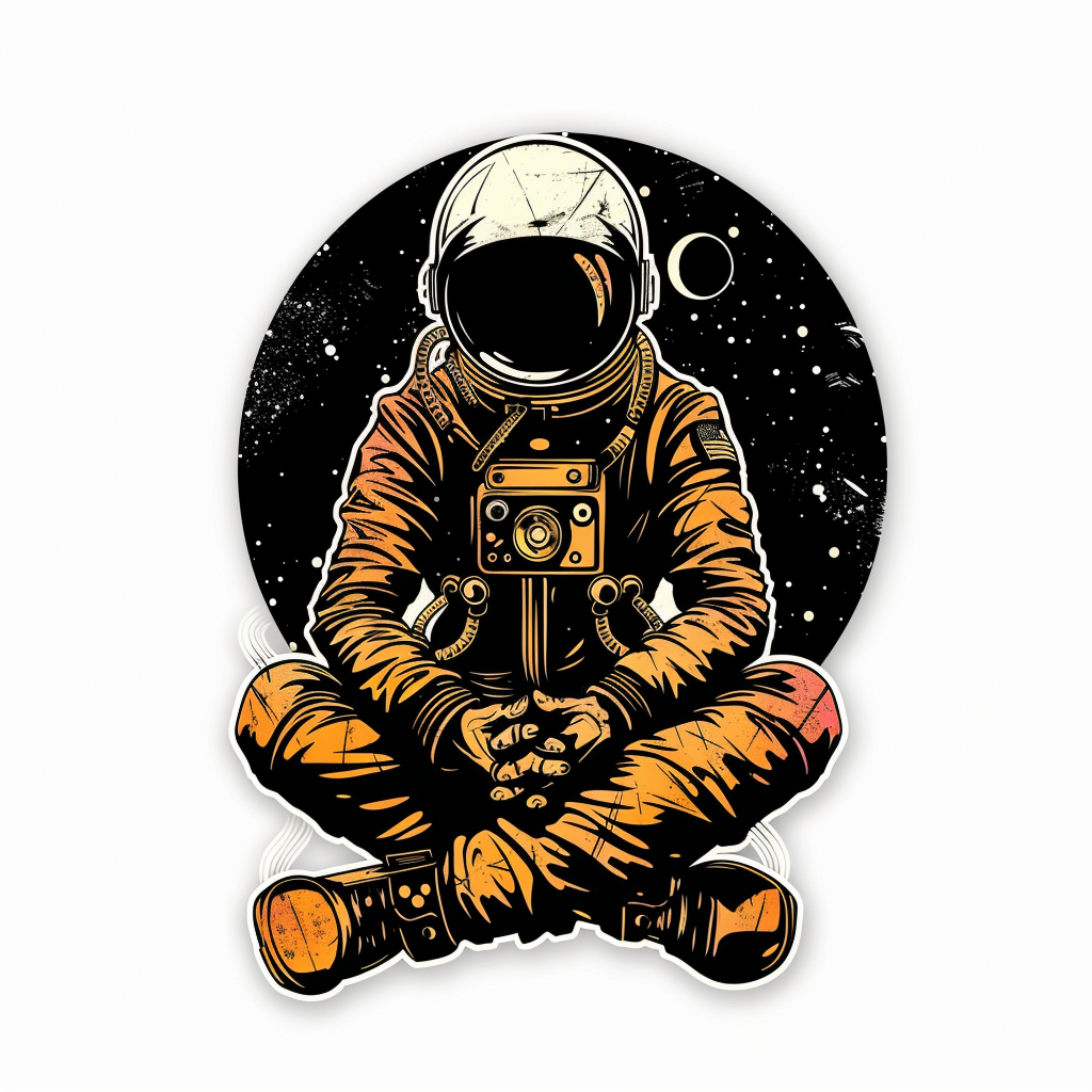 Sticker of a Astronaut majestic Expressive surreal Vinyl Decal Sticker for Car, Laptop, Tumbler and more # F016919