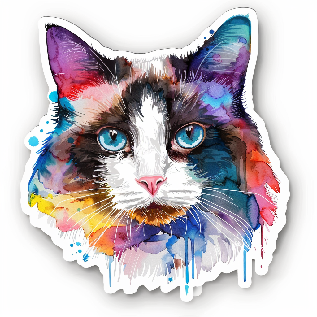 Ragdoll Cat Vinyl Decal Sticker for Car, Laptop, Tumbler and more # F010248
