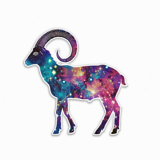 Goat majestic Expressive surreal Vinyl Decal Sticker for Car, Laptop, Tumbler and more # F020723-4" x 4"