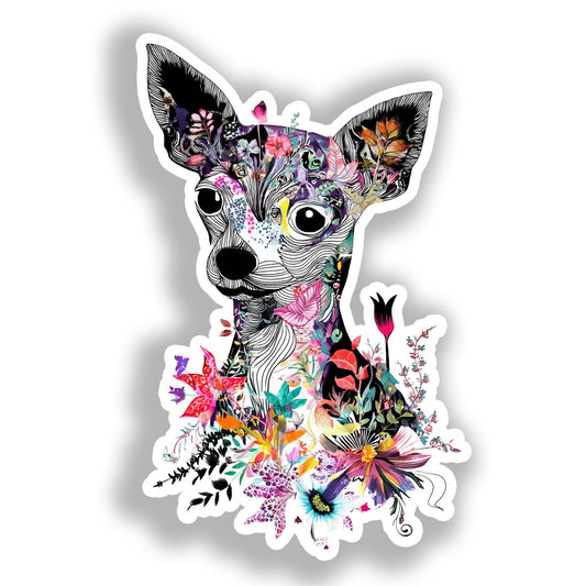 Chihuahua Dog Vinyl Decal Sticker for Car, Laptop, Tumbler and more # A017906-4" x 4"