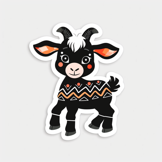 Goat Crowned majestic Expressive surreal Vinyl Decal Sticker for Car, Laptop, Tumbler and more # F020557-4" x 4"
