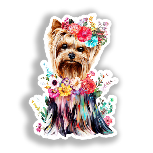 Yorkshire Terrier Dog Vinyl Decal Sticker for Car, Laptop, Tumbler and more # A017125-4" x 4"