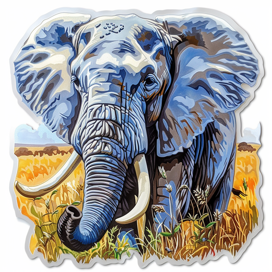 Elephant Expressive surreal Vinyl Decal Sticker for Car, Laptop, Tumbler and more # F022161-4" x 4"