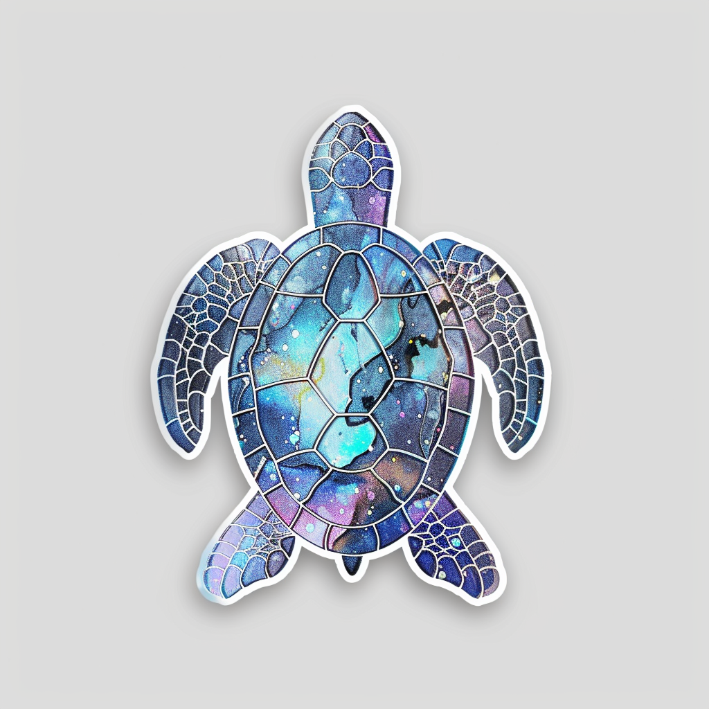 Sticker of a turtle majestic Expressive surreal Vinyl Decal Sticker for Car, Laptop, Tumbler and more # F021993