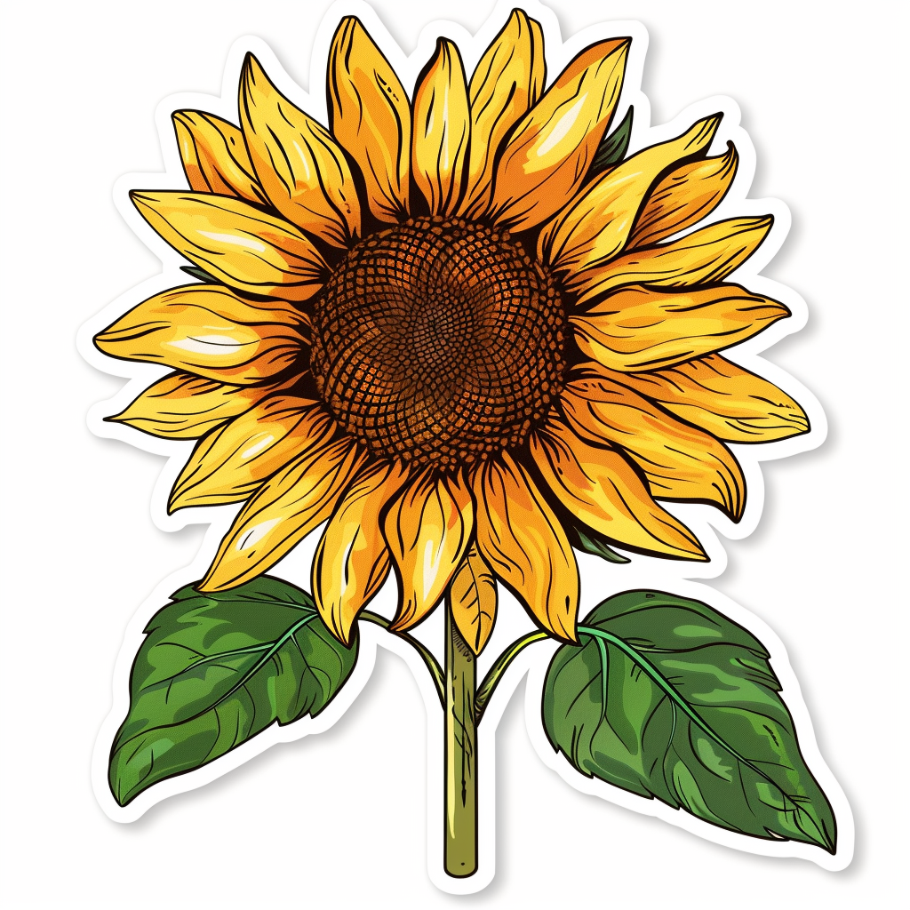 Sunflower flower majestic Expressive surreal Vinyl Decal Sticker for Car, Laptop, Tumbler and more # F023132