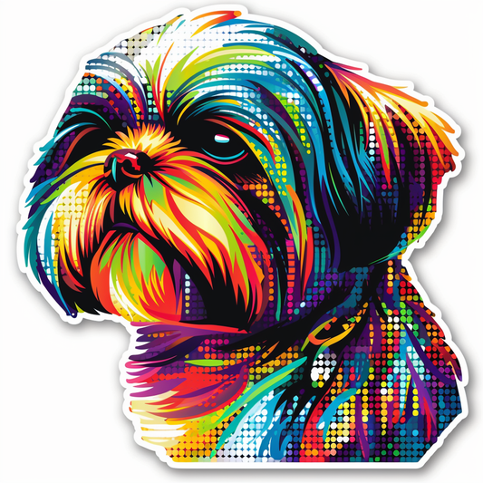 Adorable Shih Tzu Dog Expressive surreal Vinyl Decal Sticker for Car, Laptop, Tumbler and more # F018327