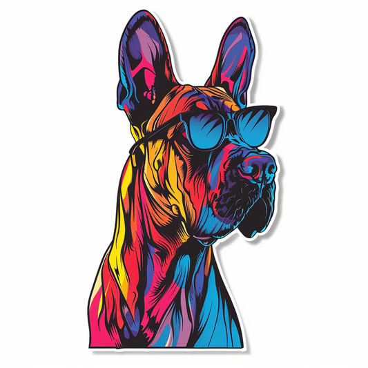 Great Dane Dog Expressive surreal Vinyl Decal Sticker for Car, Laptop, Tumbler and more # F022677
