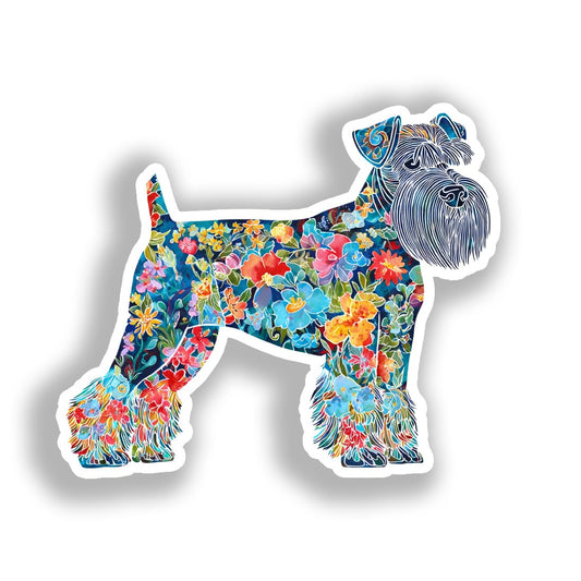 Miniature Schnauzer Dog Vinyl Decal Sticker for Car, Laptop, Tumbler and more # A019335-4" x 4"