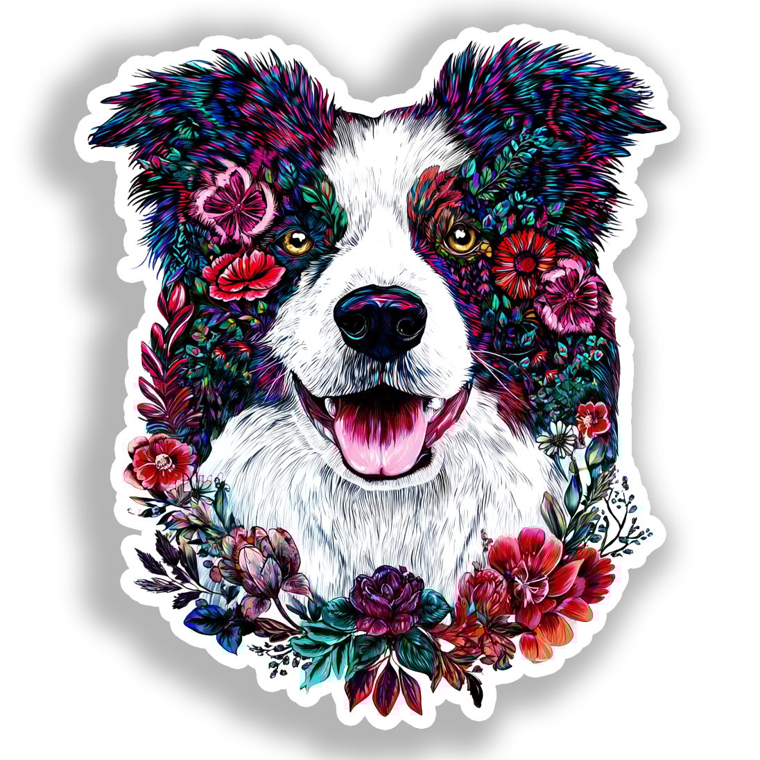 Border Callie Dog Vinyl Decal Sticker for Car, Laptop, Tumbler and more # A018989-4" x 4"