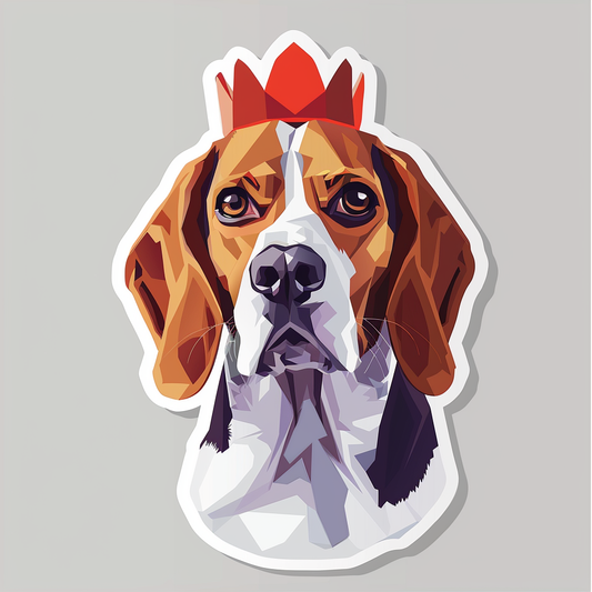 Beagle dog crowned Vinyl Decal Sticker for Car, Laptop, Tumbler and more # F011918