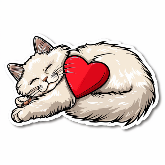 Adorable Turkish Angora Cat  Vinyl Decal Sticker for Car, Laptop, Tumbler and more # F020970-4" x 4"