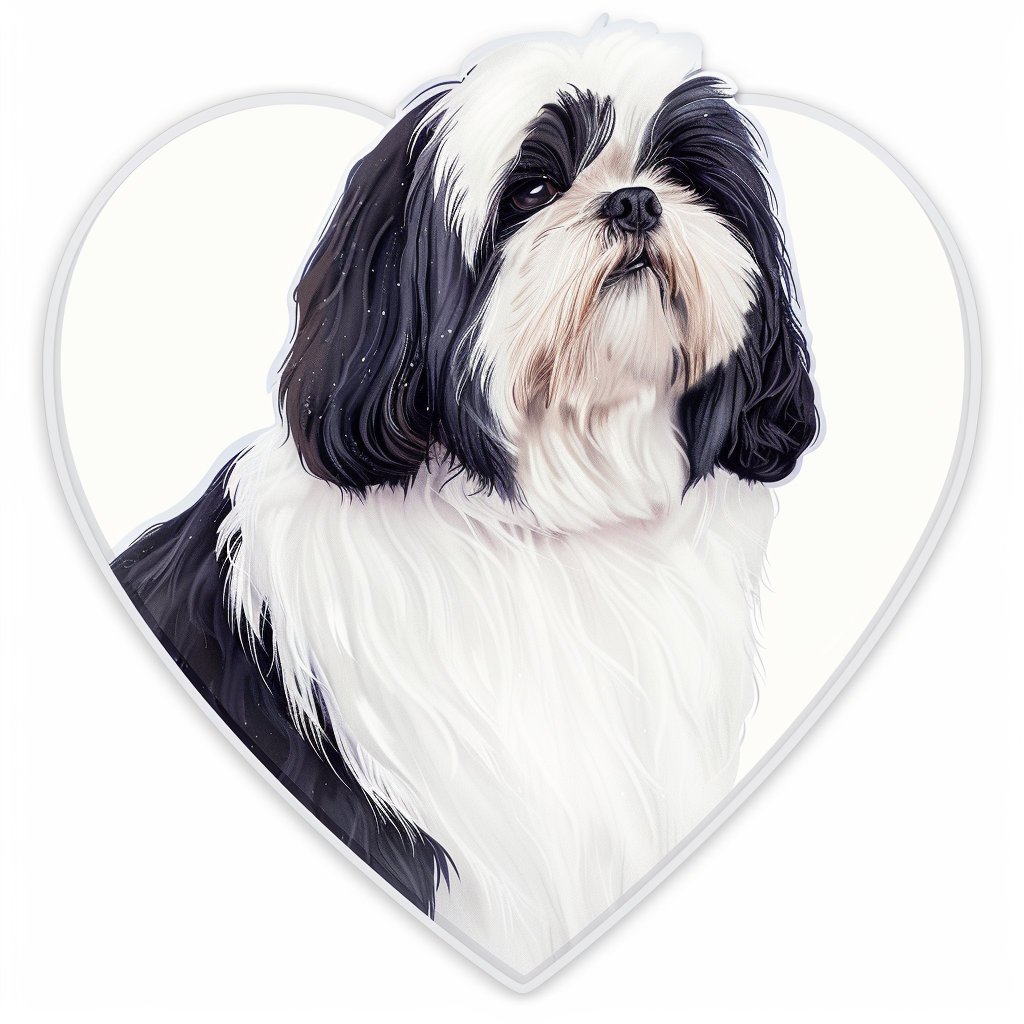 Adorable Shih Tzu Dog Expressive surreal Vinyl Decal Sticker for Car, Laptop, Tumbler and more # F018309
