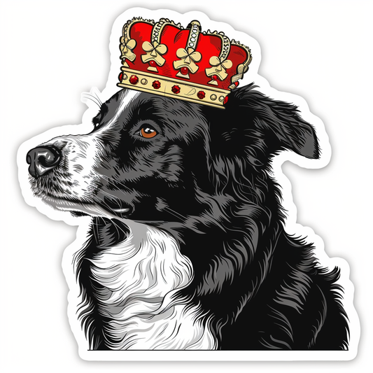 Border Collie Dog majestic Expressive surreal Vinyl Decal Sticker for Car, Laptop, Tumbler and more # F021751-4" x 4"