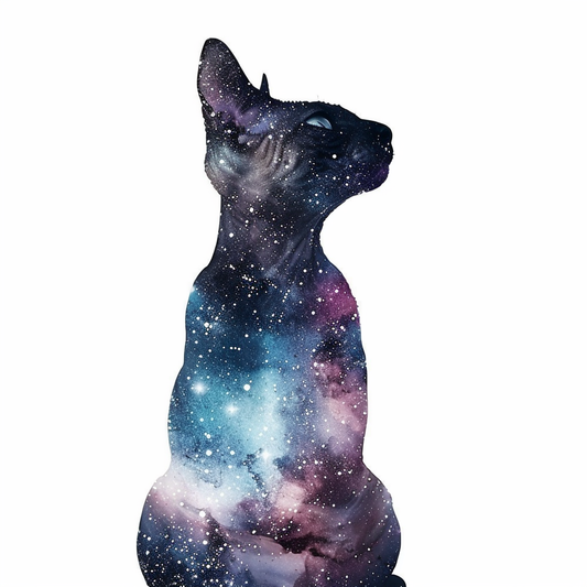 Adorable Cornish Rex Cat Expressive surreal Vinyl Decal Sticker for Car, Laptop, Tumbler and more # F021559-4" x 4"
