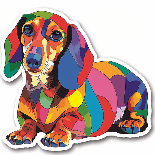 Dachshund Dog cartoon Vinyl Decal Sticker for Car, Laptop, Tumbler and more # F012940